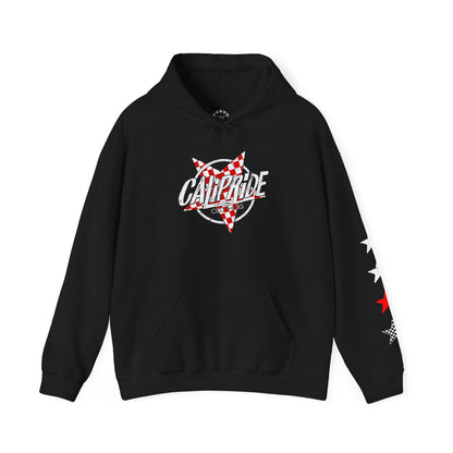 Skate & Surf Collection - Red Checkered Star, Graphic Hoodie | CaliPride Clothing