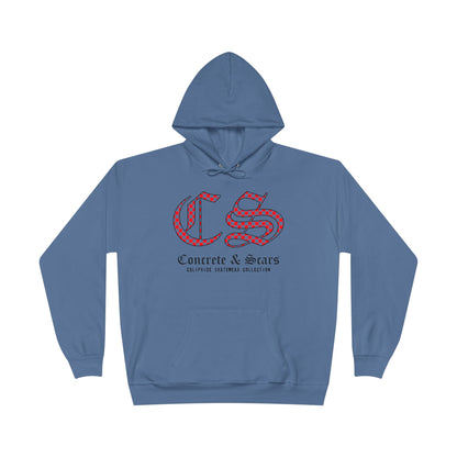 Concrete & Scars Collection - Checkered Old English, Graphic Hoodie — CaliPride Clothing