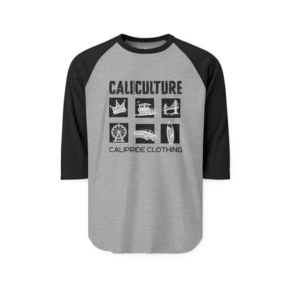 Skate & Surf Collection - CALI | CULTURE, Icon Stamp, Graphic Raglan Tee — CaliPride Clothing