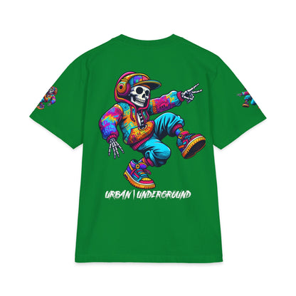 Urban Underground Collection - Neon Drip, Skeleton Jam, Graphic 4-way T Shirt - CaliPride Clothing