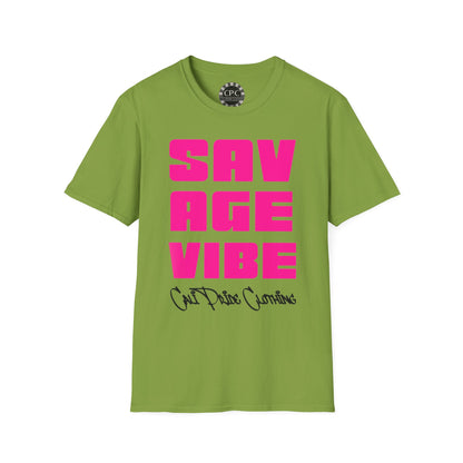 "Savage Vibe Graffiti Block" Series, Solid Neon Pink T Shirt — CaliPride Clothing