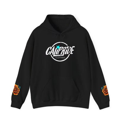 'West Coast State of Mind' Floral half Skull, turquoise, Graphic Hoodie - CaliPride Clothing