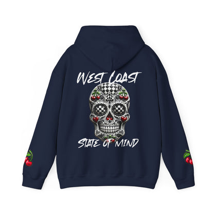 Urban Underground Collection - West Coast State of Mind, Checkers & Cherries Sugar Skull Hoodie - CaliPride Clothing