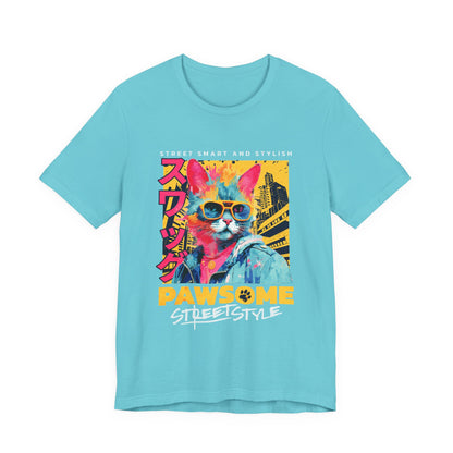 Urban Underground Collection - Who's Pawsome Urban Cat, Graphic T Shirt - CaliPride Clothing