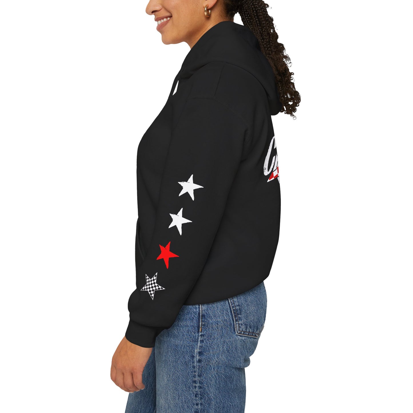 Skate & Surf Collection - Red Checkered Star, Graphic Hoodie | CaliPride Clothing