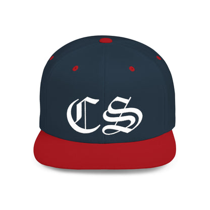 Concrete & Scars Skatewear Collection - CS Old English Embroidered, white logo, Hat | Flat Bill Snapback - CaliPride Clothing