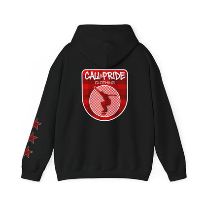 Skate & Surf Collection - CALI | CULTURE, Red Plaid Emblan w Stars Hoodie - CaliPride Clothing
