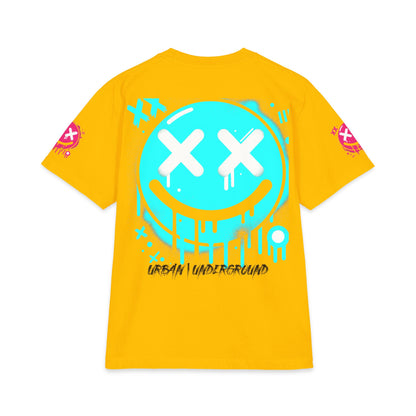 Urban Underground Collection - Neon Drip, X'd Out Smiley, Graphic 4-way T Shirt - CaliPride Clothing