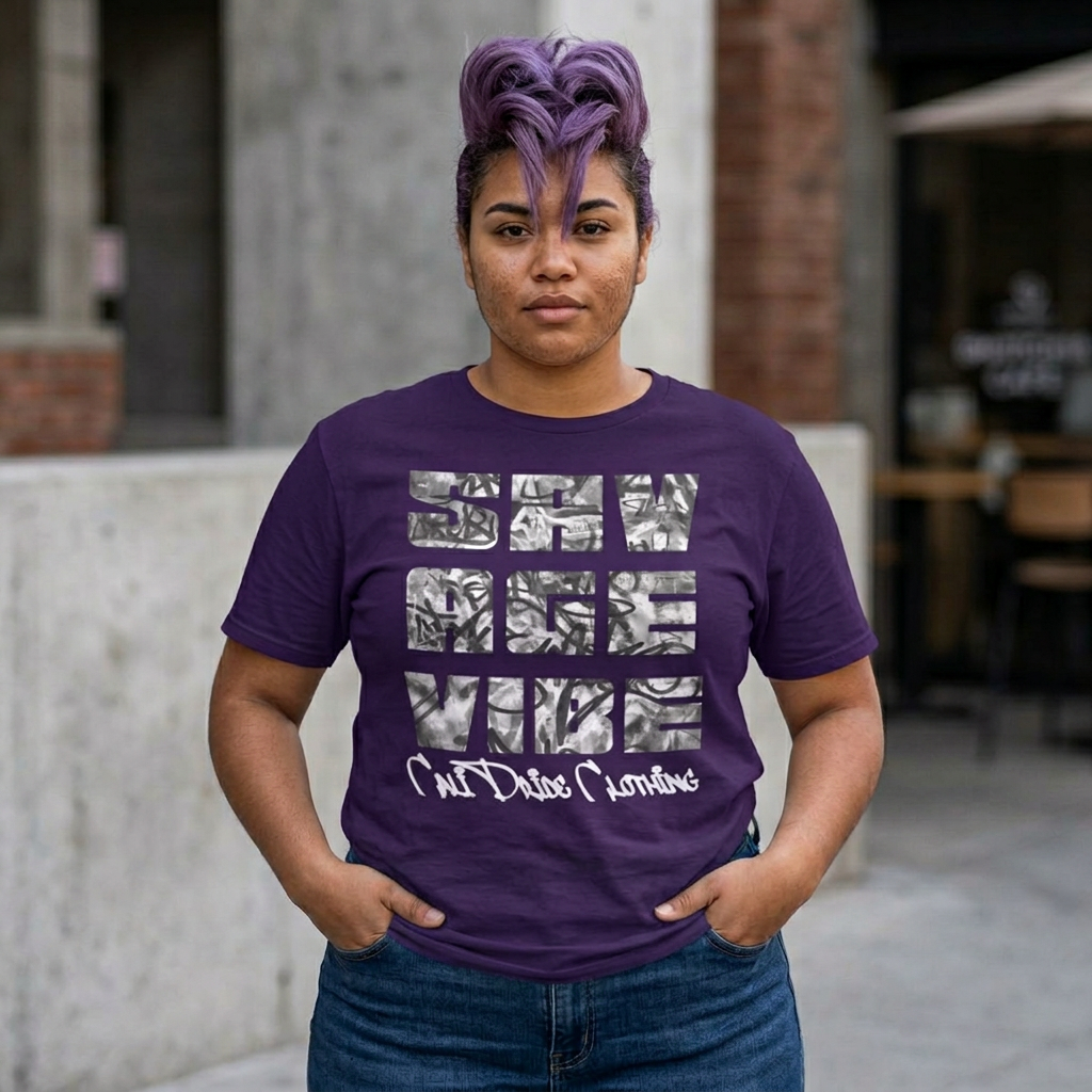 Savage Vibe Graffiti Block, Monochrome gray - CaliPride Clothing