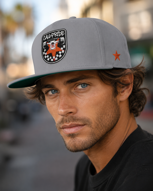 Cali Pride Checkers & Truck Flat Bill Snapback - Embroidered