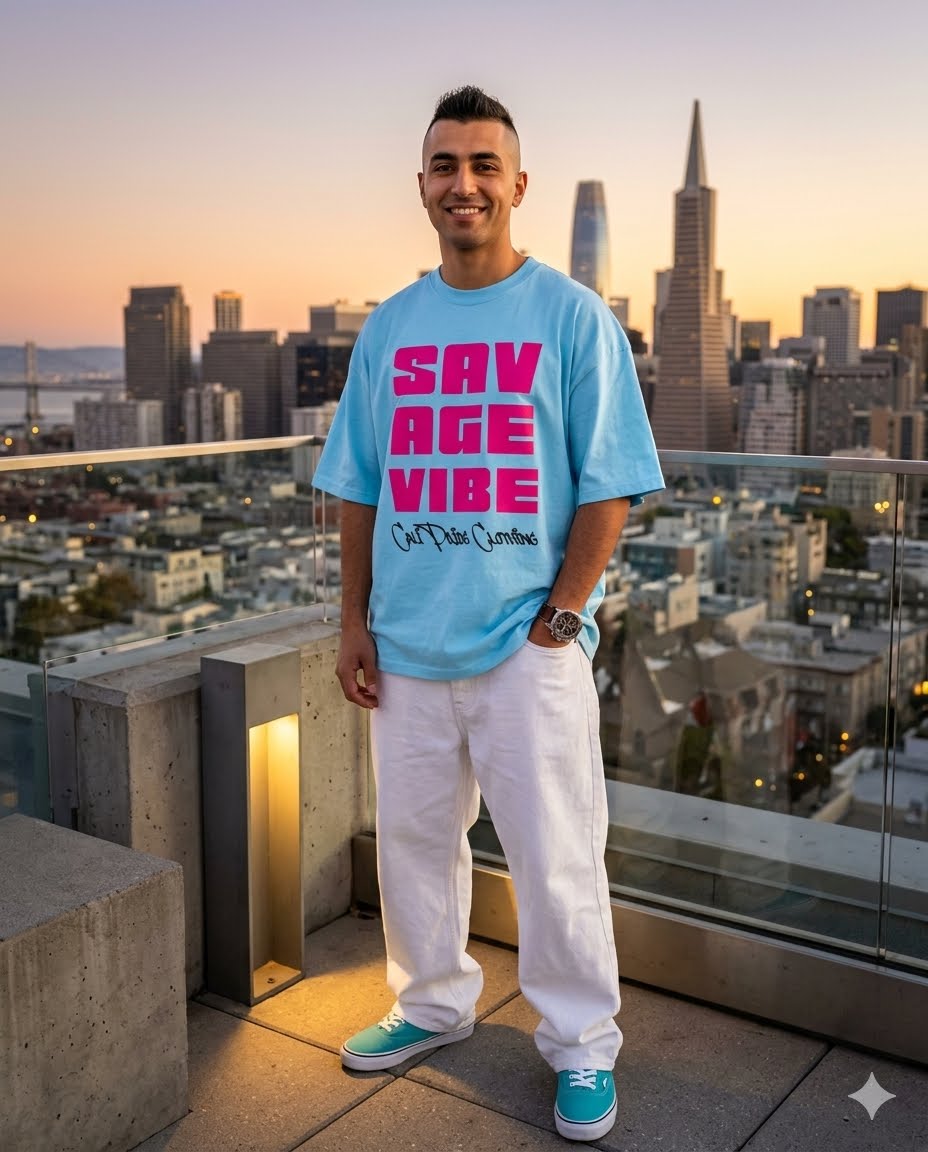 "Savage Vibe Graffiti Block" Series, Solid Neon Pink T Shirt — CaliPride Clothing