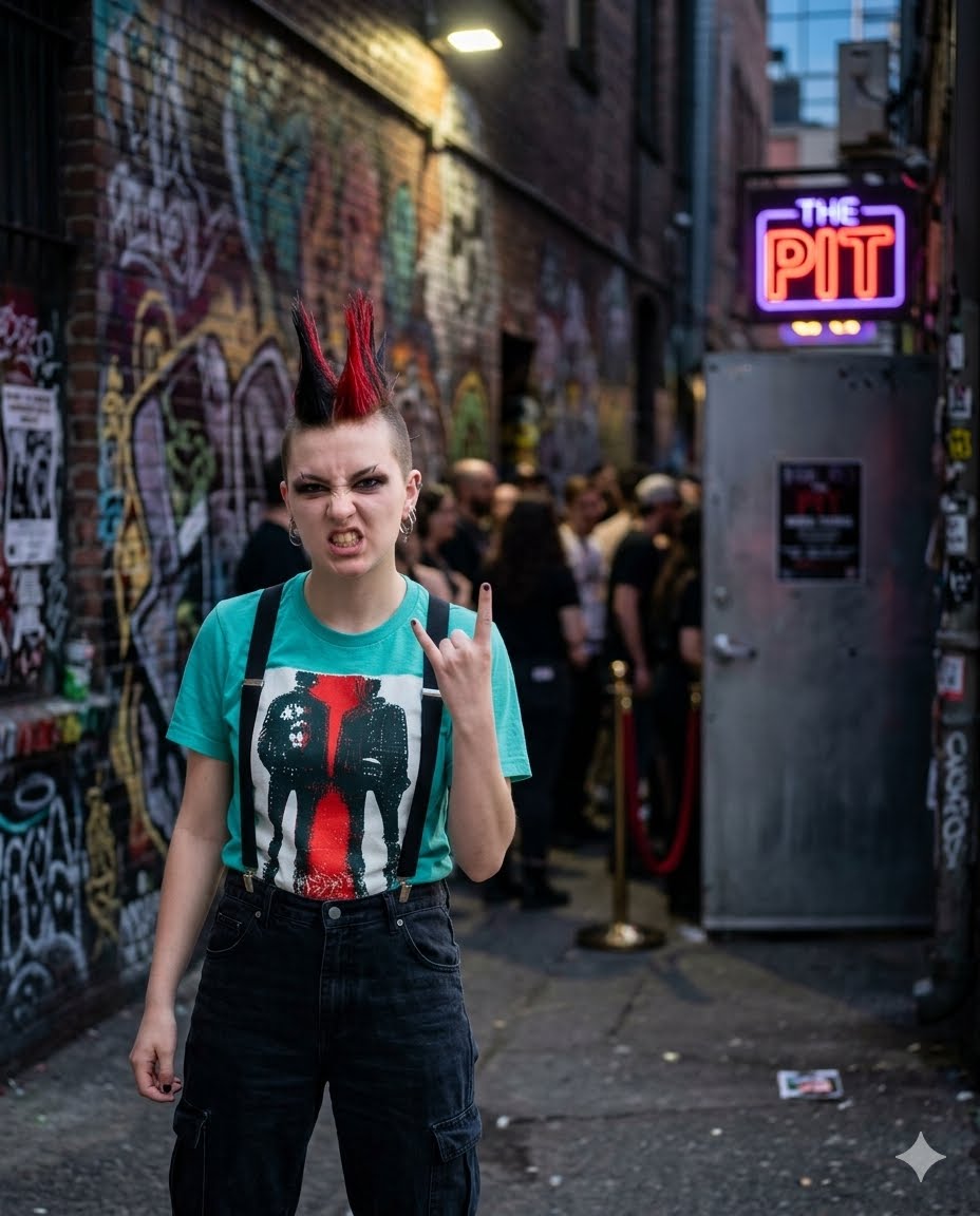 Punk Resurrected Collection - Couple Run, Neon Graphic T - Shirt - CaliPride Clothing