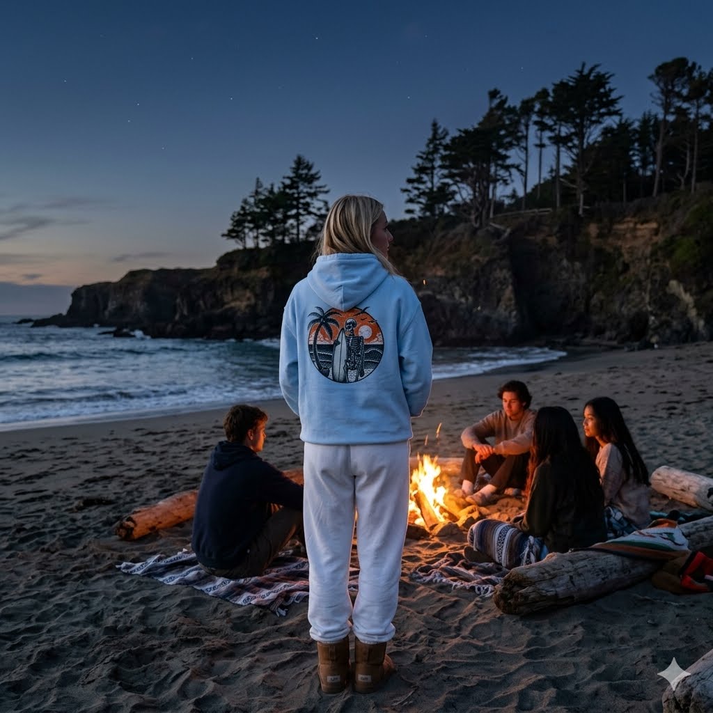 Surf & Beach Collection - Even After Death, I Ride, Premium Hoodie - CaliPride Clothing