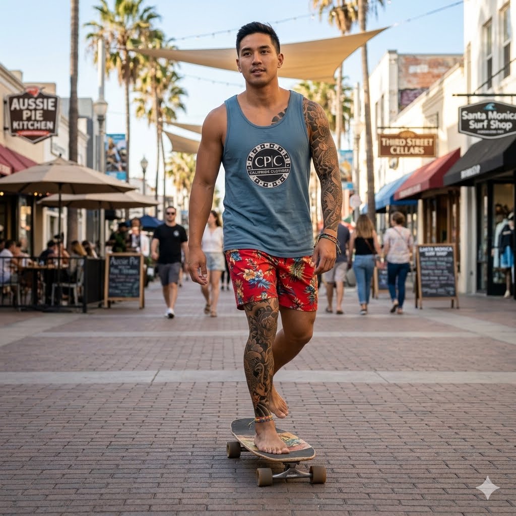 Surf & Beach Collection - Iconic CaliPride Clothing Signature Logo, Tank Top - CaliPride Clothing