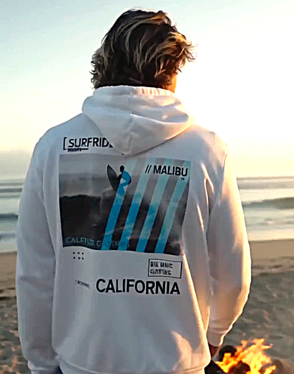 Surf & Beach Collection - Malibu Surfrider, Premium Graphic Hoodie — CaliPride Clothing