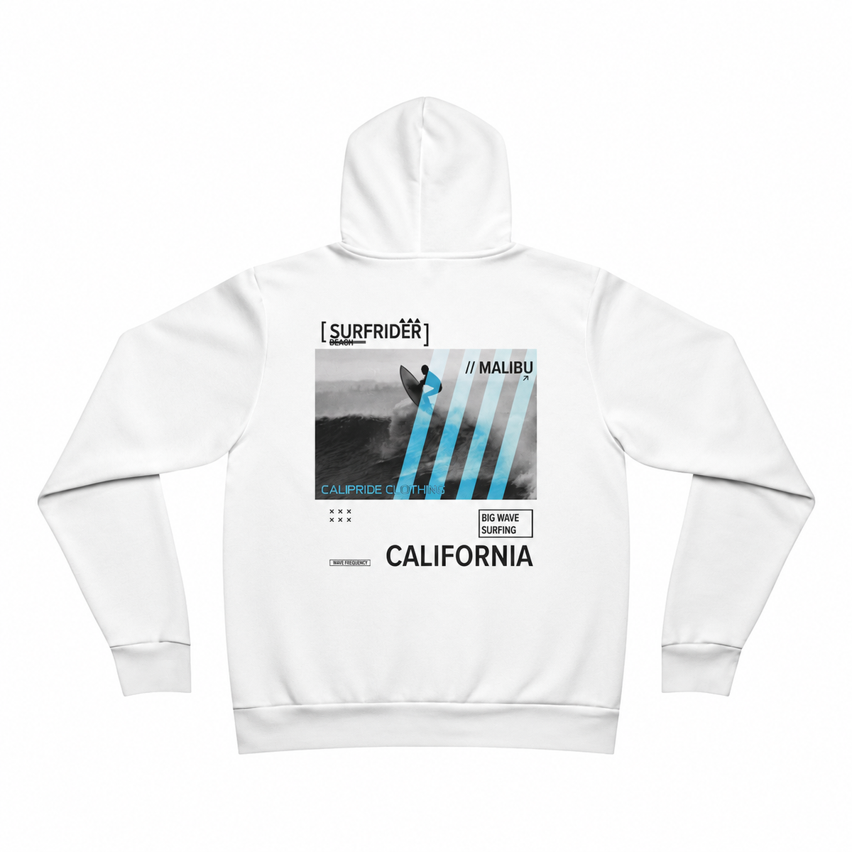 Surf & Beach Collection - Malibu Surfrider, Premium Graphic Hoodie — CaliPride Clothing