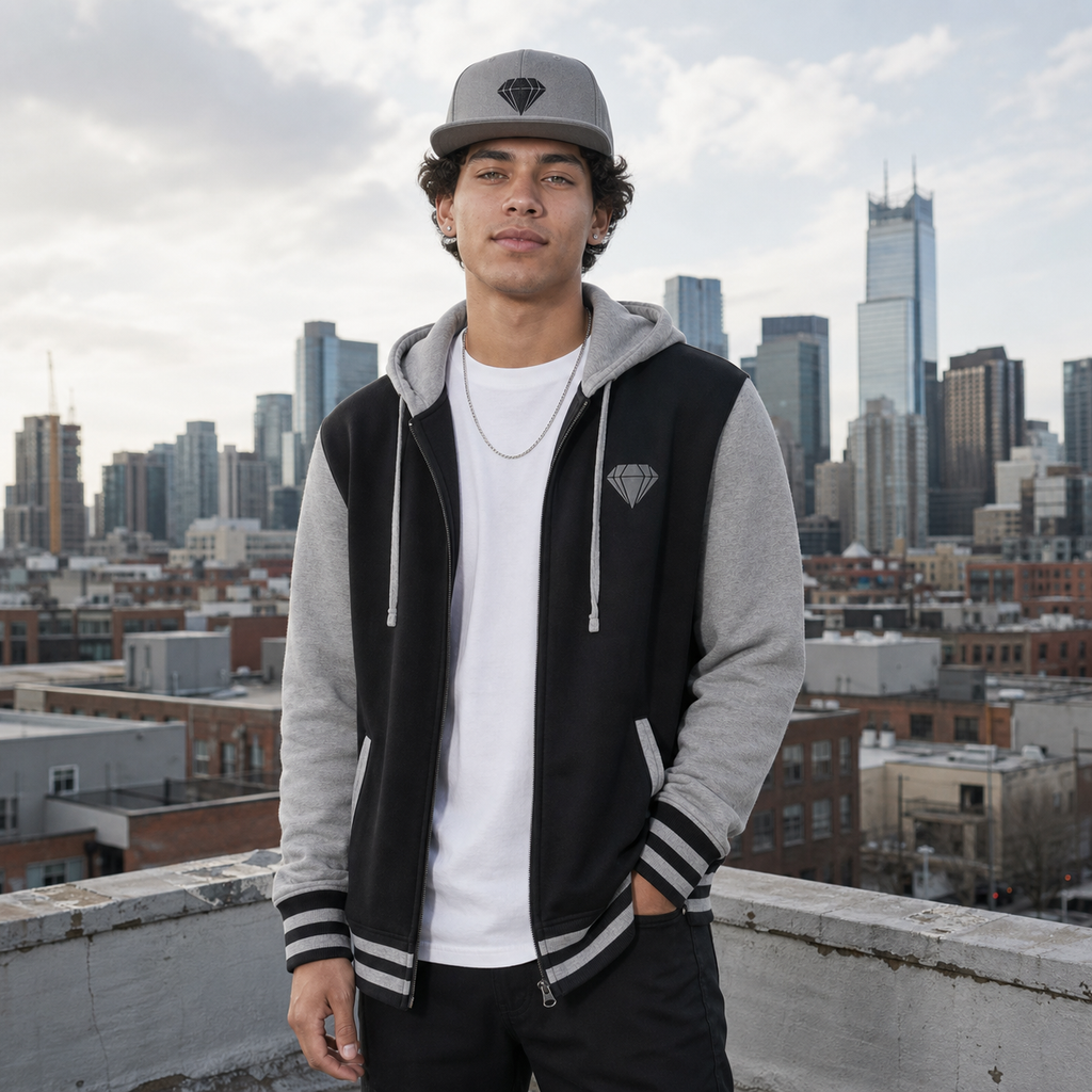 Urban Underground Collection - Varsity Diamond Zip Jacket — CaliPride Clothing