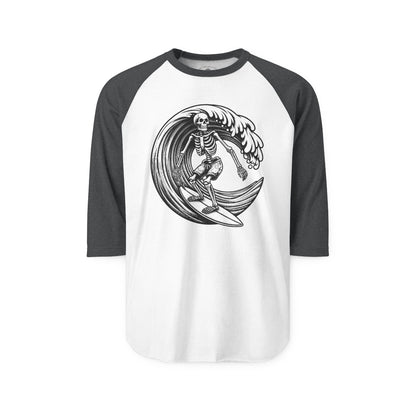 Surf & Skate Collection - Solo Swellen, Vintage Skeleton Graphic Raglan Tee — CaliPride Clothing