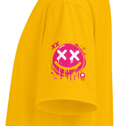 Urban Underground Collection - Neon Drip, X'd Out Smiley, Graphic 4-way T Shirt - CaliPride Clothing