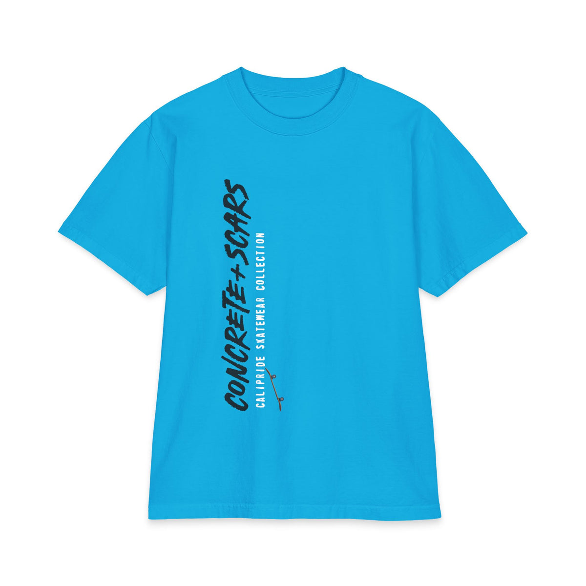 Concrete & Scars Skatewear Collection - Concrete Scars + Skateboard, Graphic T‑Shirt — CaliPride Clothing