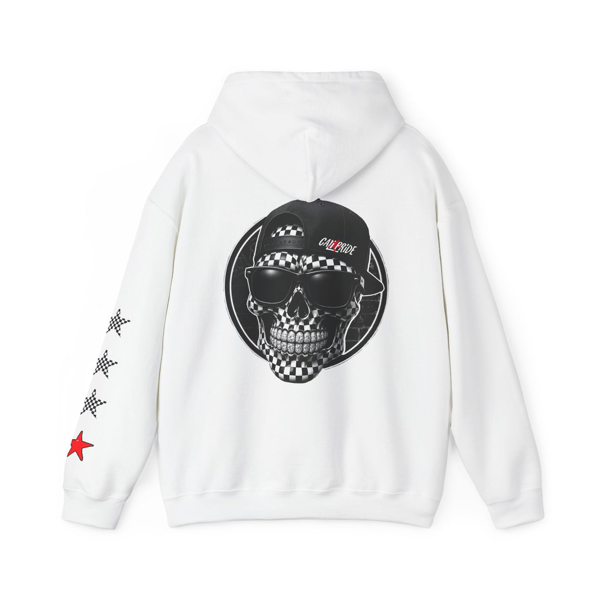 Urban Underground Collection | West Coast Vibe series - Checkered Sugar Skull & Stars Hoodie - CaliPride Clothing