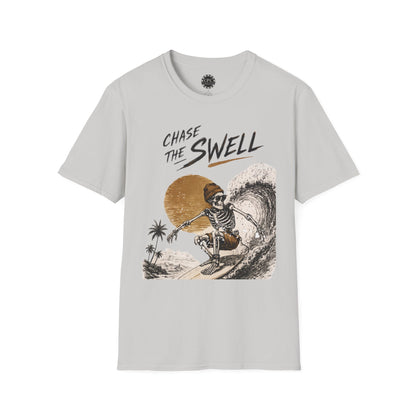 Skate & Surf Collection - "Chase the Swell", Vintage Skeleton Graphic T-Shirt — CaliPride Clothing