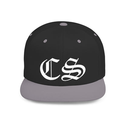 Concrete & Scars Skatewear Collection - CS Old English Embroidered, white logo, Hat | Flat Bill Snapback - CaliPride Clothing