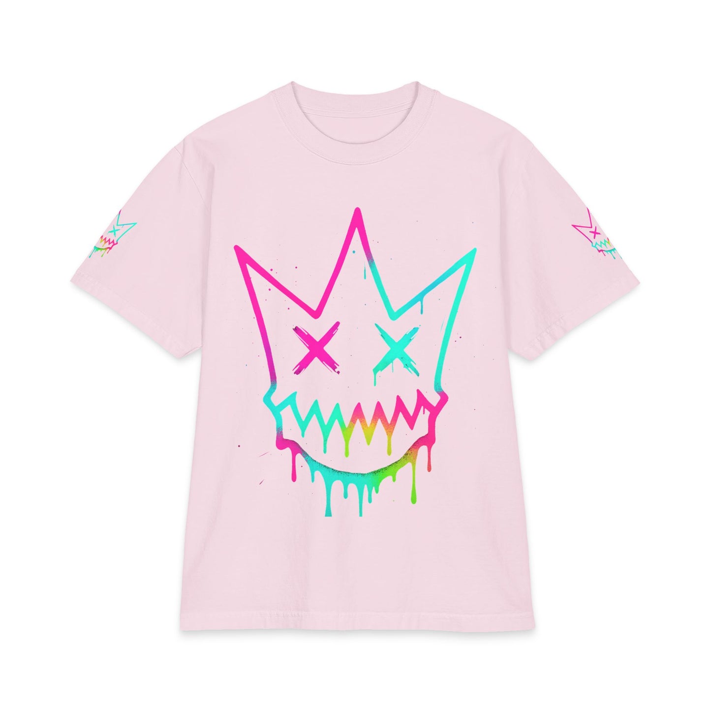 Urban Underground Collection - Neon Drip, Crown Face, Graphic 4-way T Shirt - CaliPride Clothing