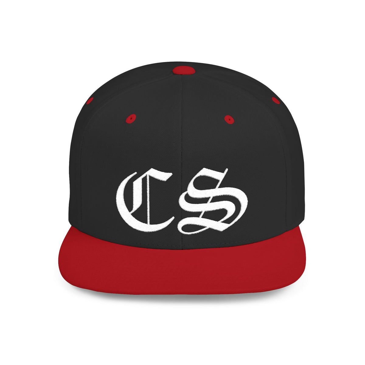Concrete & Scars Skatewear Collection - CS Old English Embroidered, white logo, Hat | Flat Bill Snapback - CaliPride Clothing