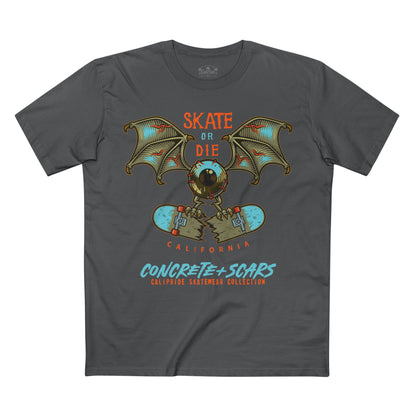 Concrete & Scars Collection - Skate or Die Crazy Eye, Graphic T-Shirt — CaliPride Clothing