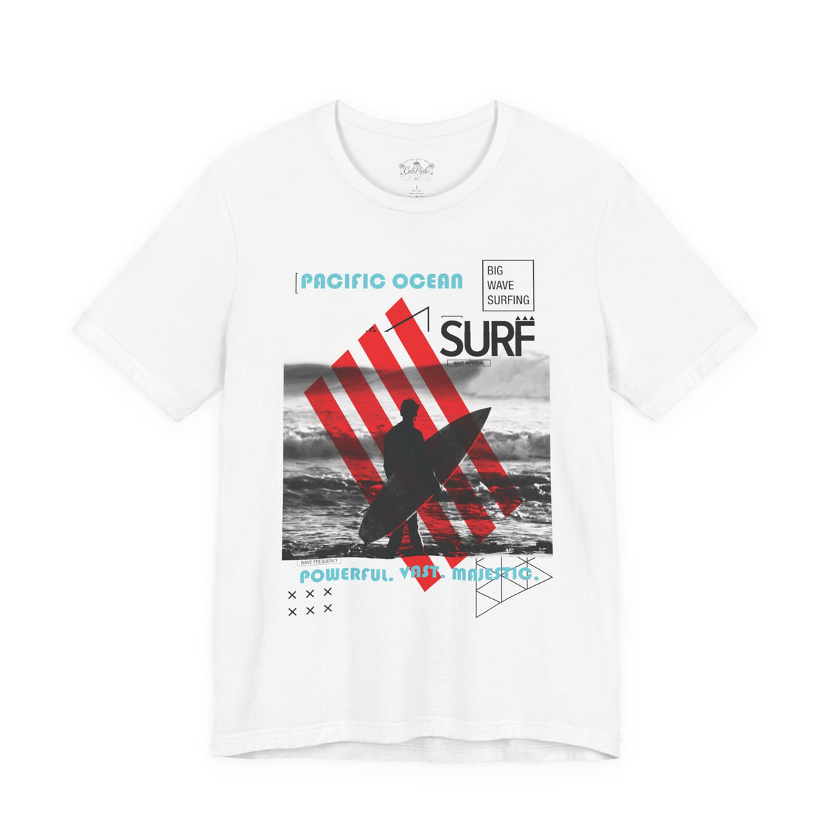Surf & Beach Collection - Red Stripe, Pacific Ocean, Graphic T-Shirt - CaliPride Clothing