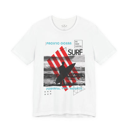 Surf & Beach Collection - Red Stripe, Pacific Ocean, Graphic T-Shirt - CaliPride Clothing