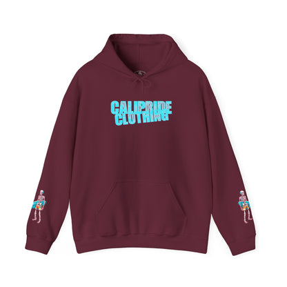 Surf & Beach Collection - Skeleton Sunset Surfer, Graphic Hoodie - CaliPride Clothing