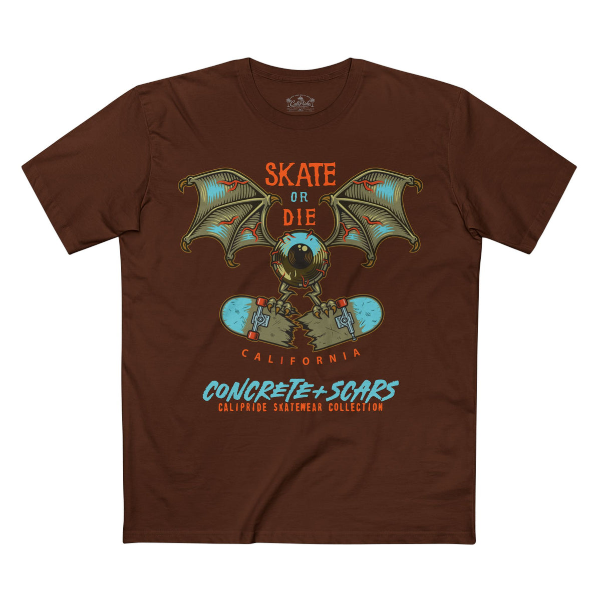 Concrete & Scars Collection - Skate or Die Crazy Eye, Graphic T-Shirt — CaliPride Clothing