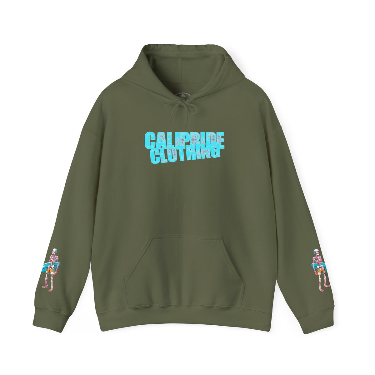 Surf & Beach Collection - Skeleton Sunset Surfer, Graphic Hoodie - CaliPride Clothing