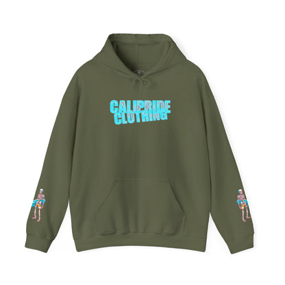 Surf & Beach Collection - Skeleton Sunset Surfer, Graphic Hoodie - CaliPride Clothing