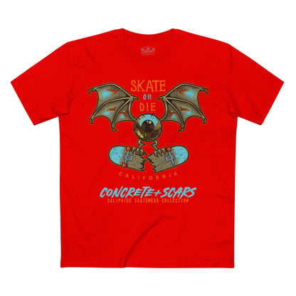 Concrete & Scars Collection - Skate or Die Crazy Eye, Graphic T-Shirt — CaliPride Clothing