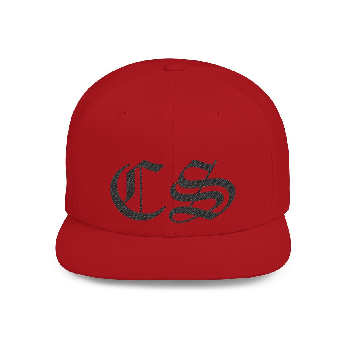 Concrete & Scars Skatewear Collection - CS Old English Embroidered, black logo, Hat | Flat Bill Snapback - CaliPride Clothing