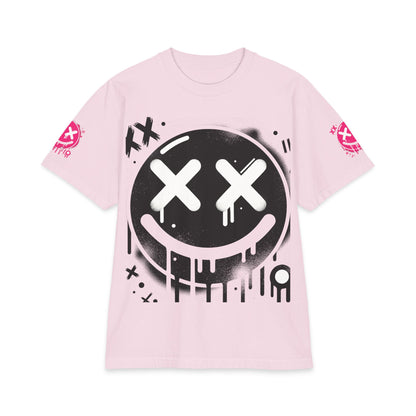 Urban Underground Collection - Neon Drip, X'd Out Smiley, Graphic 4-way T Shirt - CaliPride Clothing