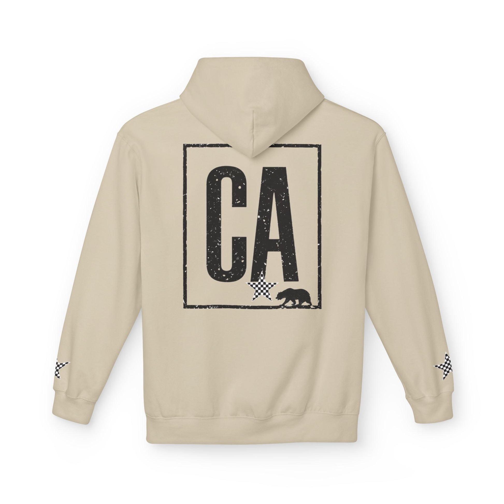 Surf & Beach Collection - CA State Bear Graphic Hoodie, Black logo - CaliPride Clothing