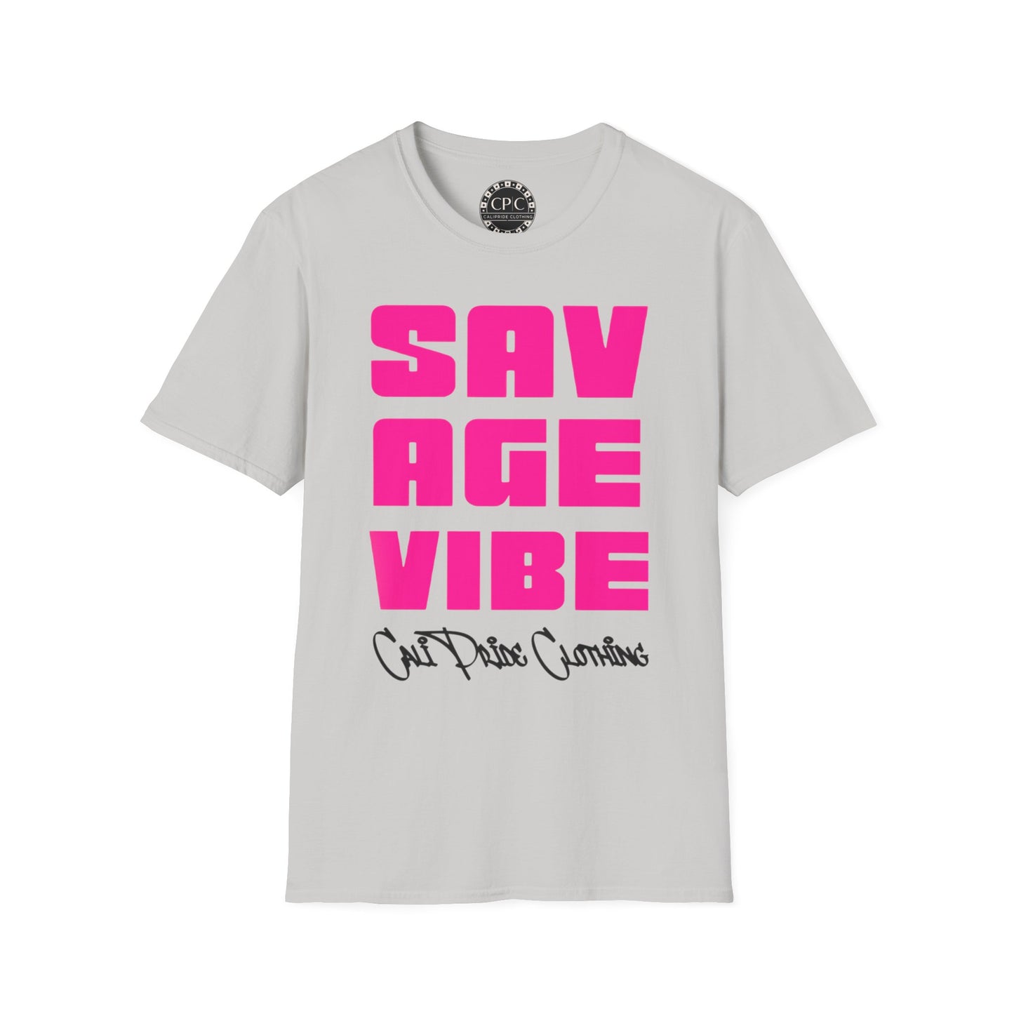 "Savage Vibe Graffiti Block" Series, Solid Neon Pink T Shirt — CaliPride Clothing