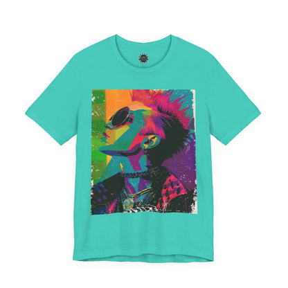 Punk Resurrected Collection - Neon Retro Musician, Graphic T - Shirt - CaliPride Clothing
