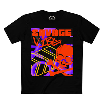Urban Underground Collection | Savage Vibe series - Skull Trax, Neon Orange & Purple, Premium Graphic Tee — CaliPride Clothing