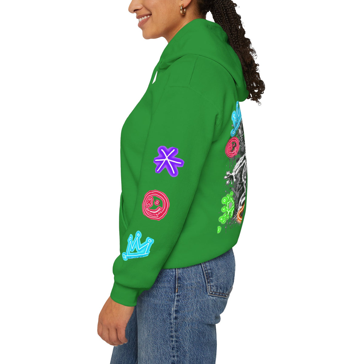 Skate & Surf Collection - Neon Skizzy Skater Graphic Hoodie, multiple colors | CaliPride Clothing