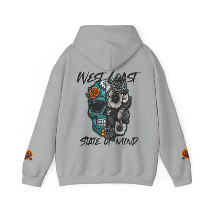 Urban Underground Collection | West Coast State of Mind - Floral & Turquoise Sugar Skull Hoodie | CaliPride Clothing