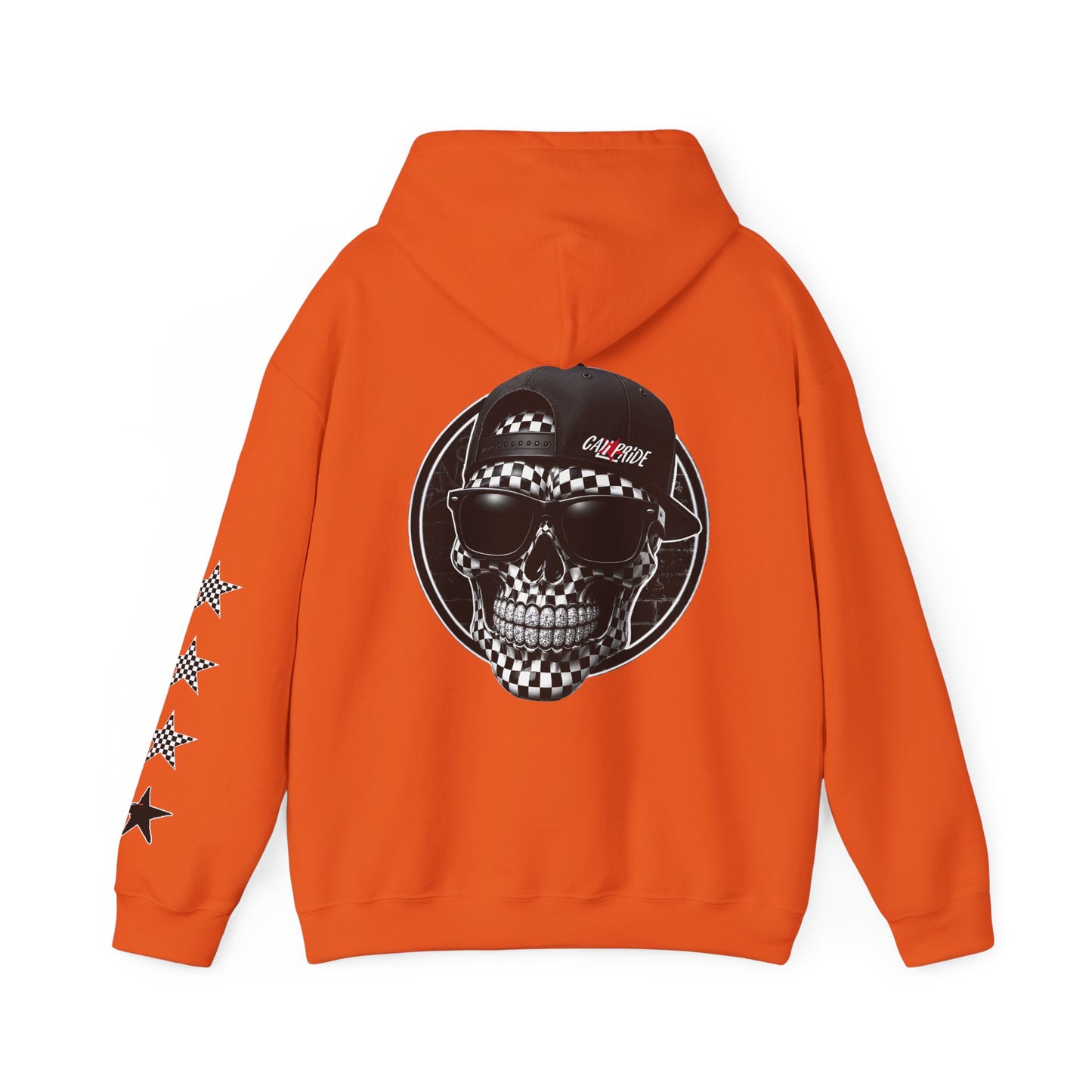 Urban Underground Collection | West Coast Vibe series - Checkered Sugar Skull & Stars Hoodie - CaliPride Clothing