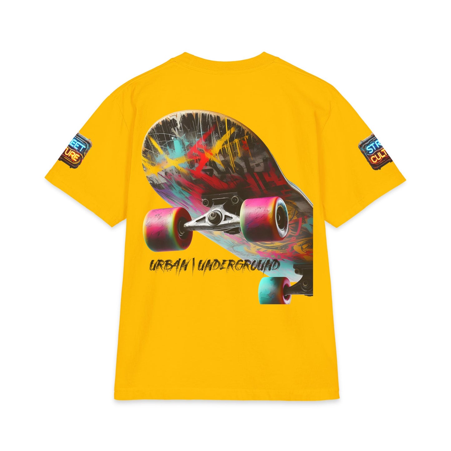 Urban Underground Collection - Neon Drip, Skateboard, Graphic 4-way T Shirt - CaliPride Clothing