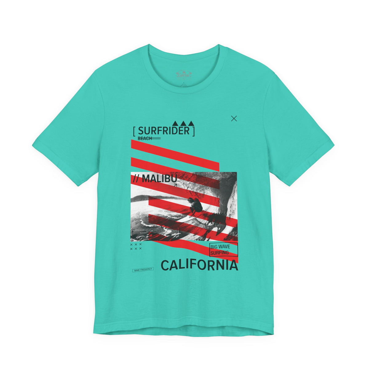 Surf & Beach Collection - Red Stripe, Mavericks, Graphic T-Shirt - CaliPride Clothing