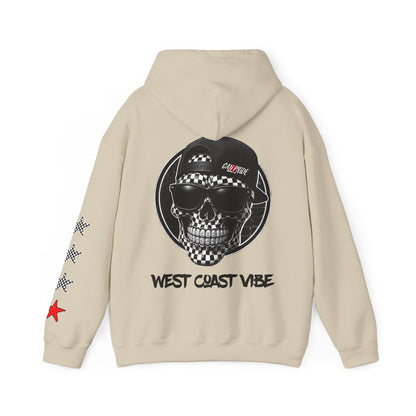 Urban Underground Collection | West Coast Vibe series - Checkered Sugar Skull & Stars Hoodie - CaliPride Clothing