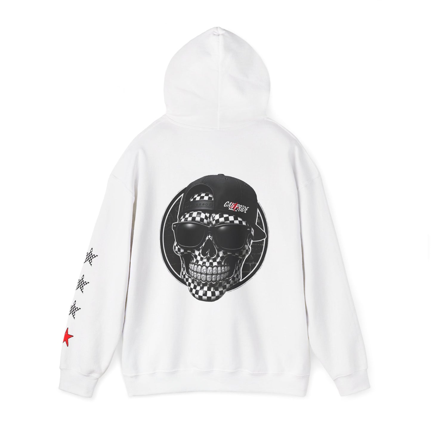 Urban Underground Collection | West Coast Vibe series - Checkered Sugar Skull & Stars Hoodie - CaliPride Clothing